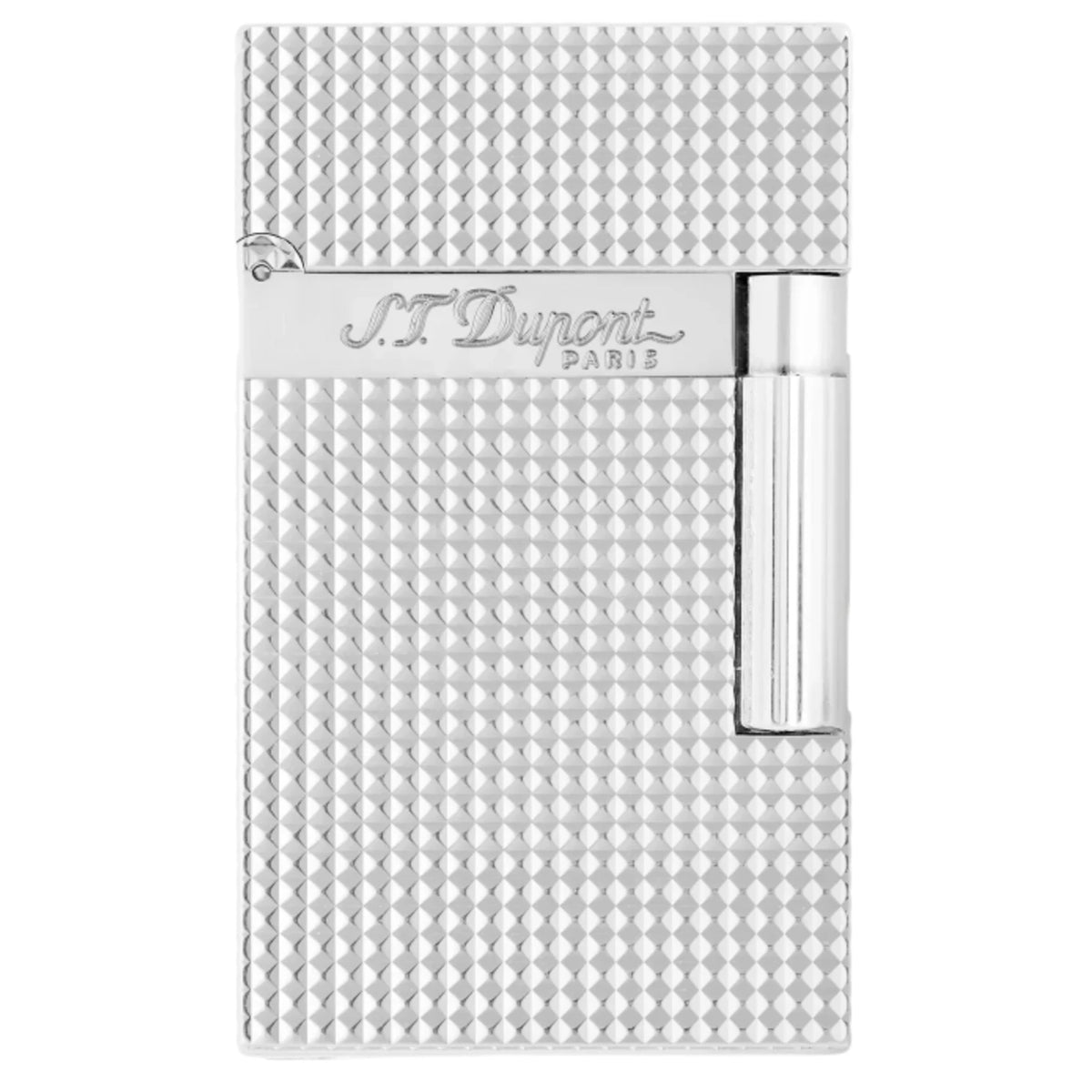 S.T. Dupont Line 2 Silver Finish Diamond Head Lighter 
