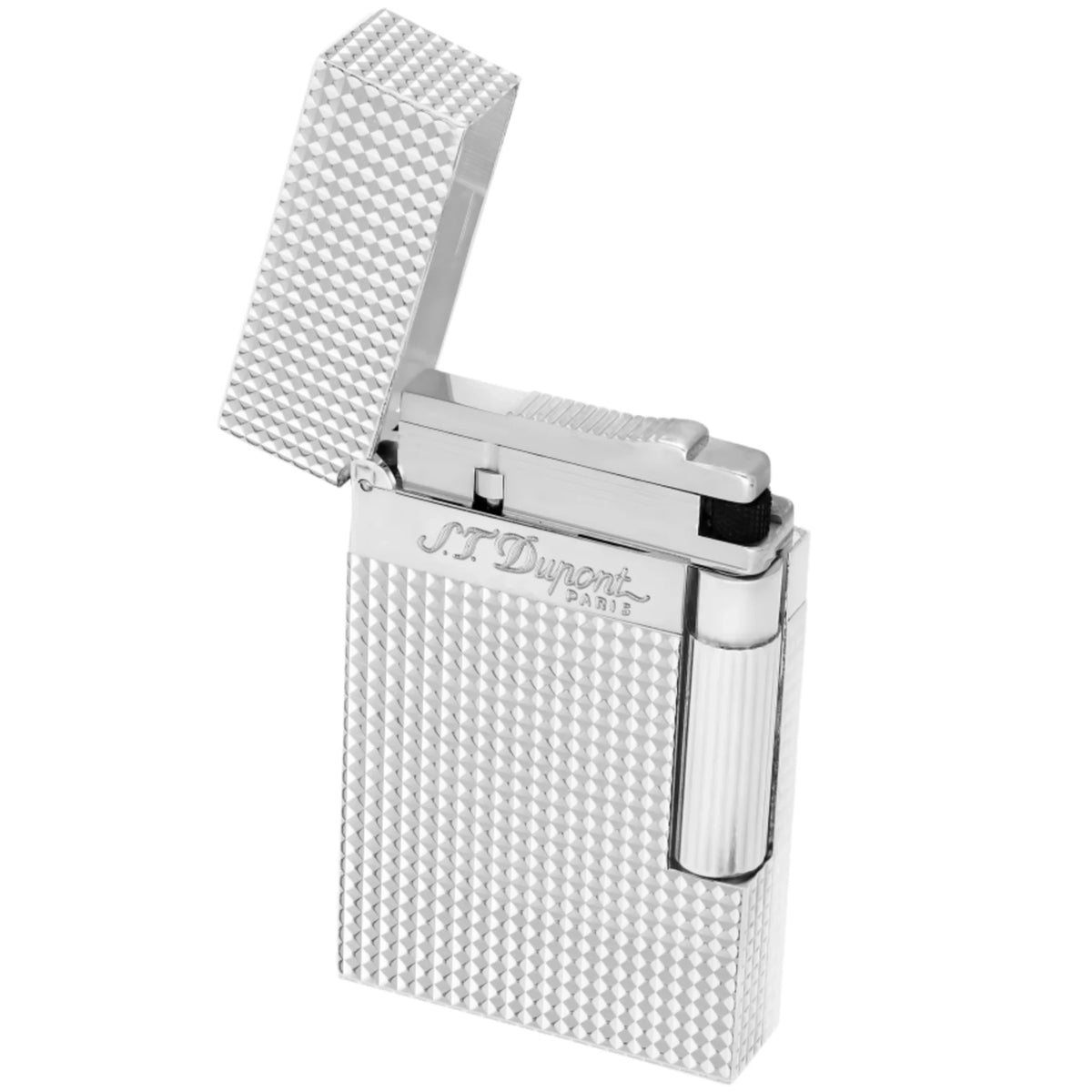 S.T. Dupont Line 2 Silver Finish Diamond Head Lighter