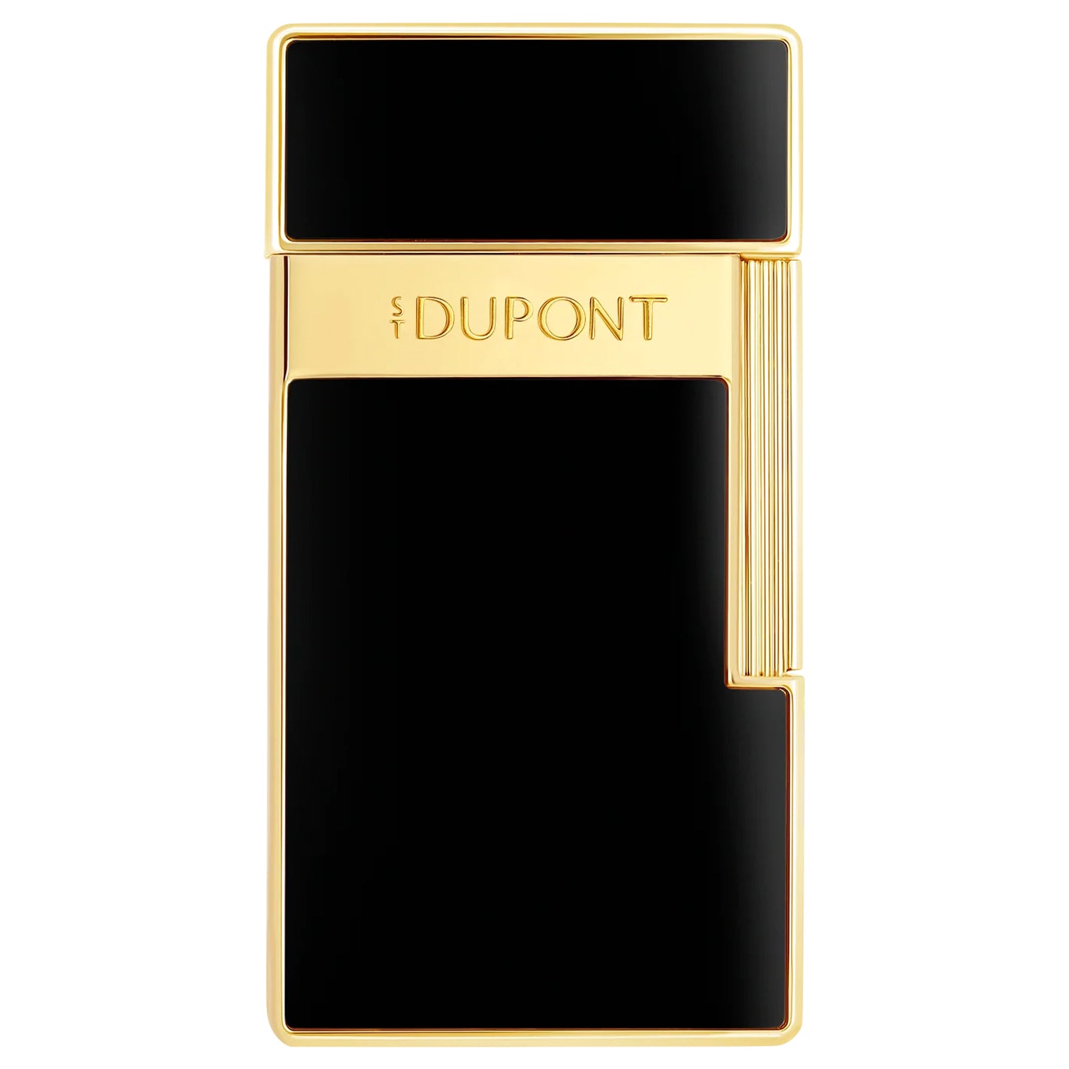 S.T. Dupont Biggy Black and Gold Jet Flame Lighter | KirbyAllison.com