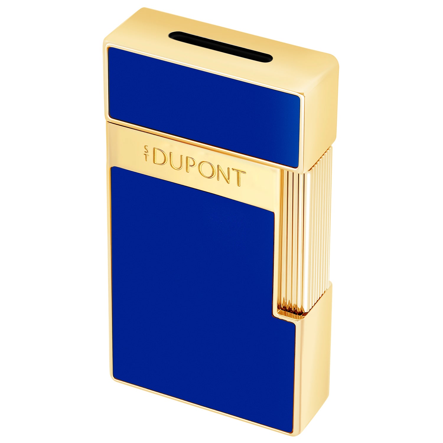 dupont cigarette lighters price guide S.T. Ligne 2 Vertical Lines Silver Lighter, 016817 Line 2 lighter made with the fire Head pattern in Blue natural lacquer S.T. Dupont Ligne 2 Lighter
