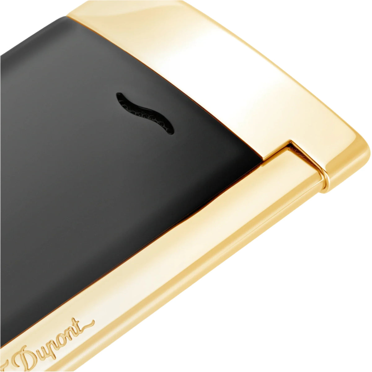 S.T. Dupont Slim 7 Black & Golden Finish Lighter | KirbyAllison.com