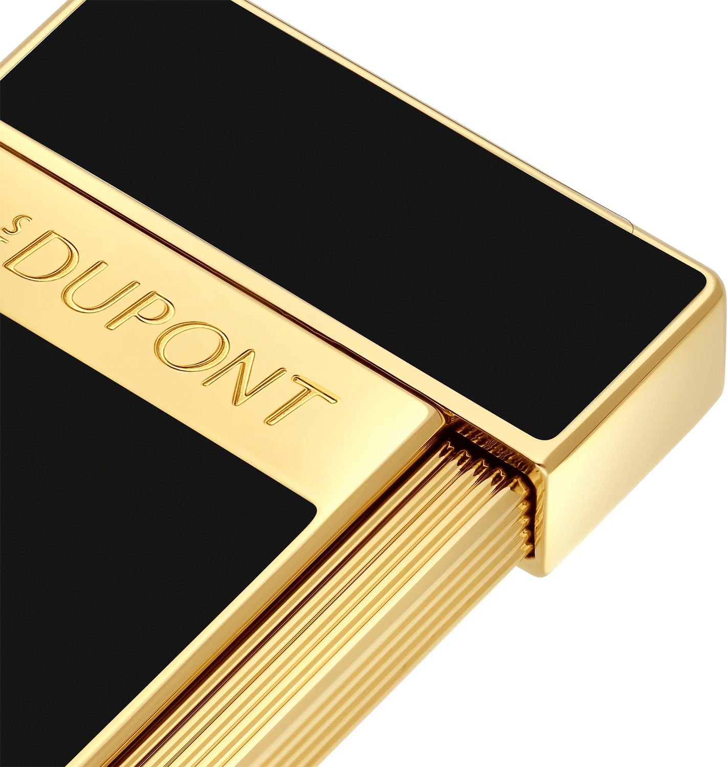 S.T. Dupont Slimmy Black Lacquer and Gold Lighter | KirbyAllison.com
