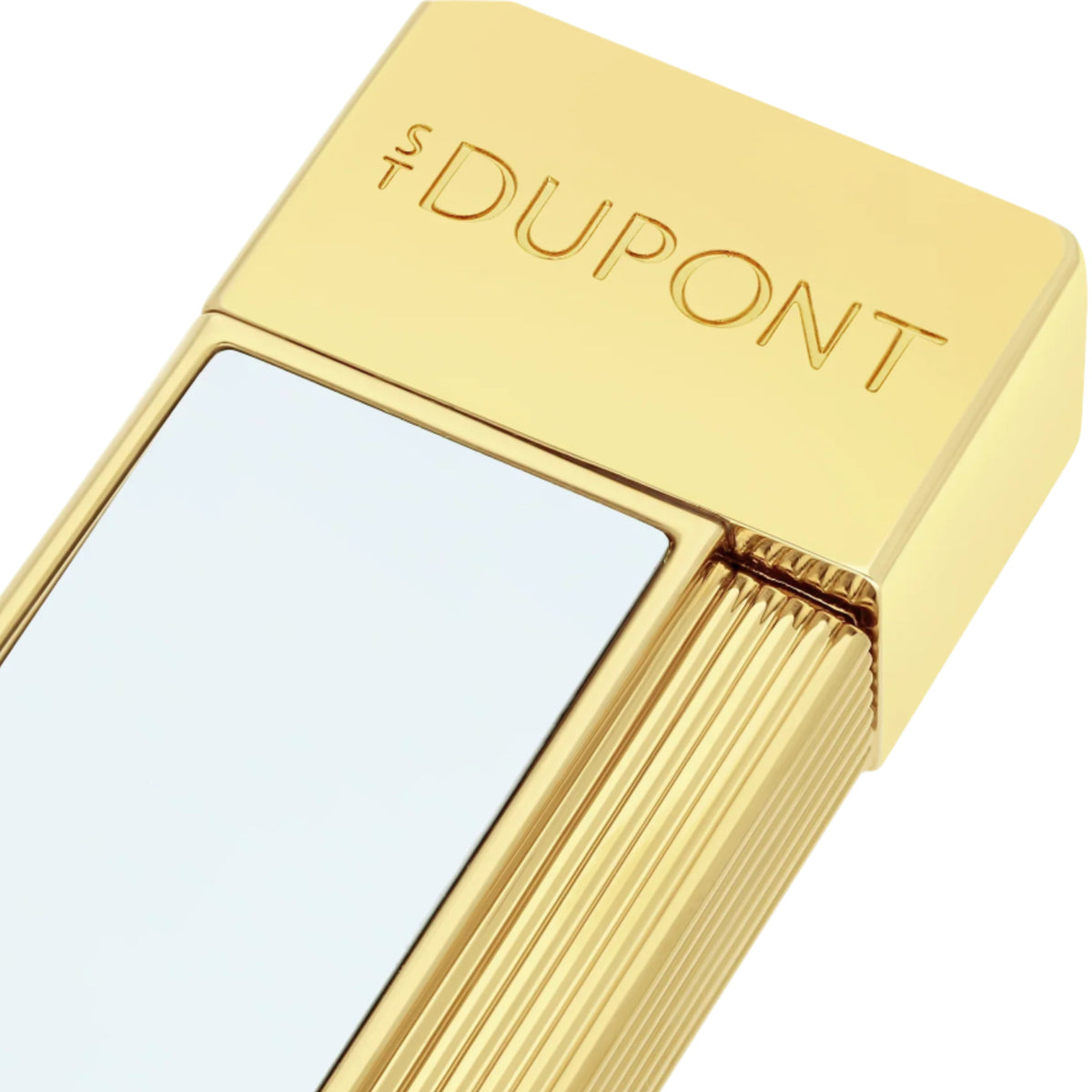 S.T. Dupont Twiggy Gold White Lacquered Lighter | KirbyAllison.com