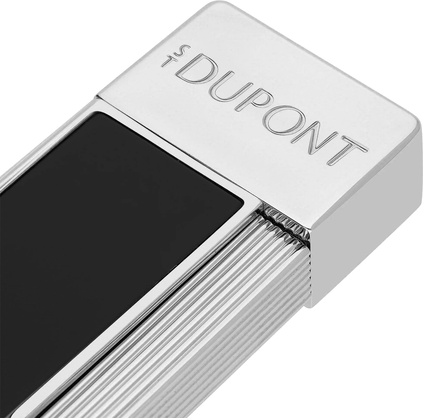 S.T. Dupont Twiggy Chrome Black Lacquered Lighter | KirbyAllison.com