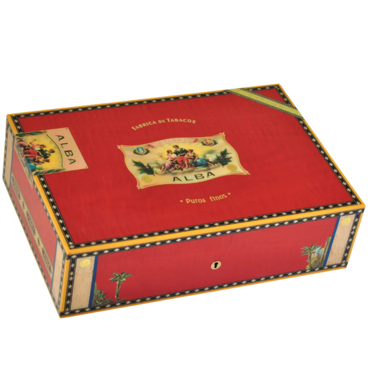 ジュビラン エル エメラルドボックス Elie Bleu Red Sycamore Alba Humidor (110 Cigars) | KirbyAllison.com