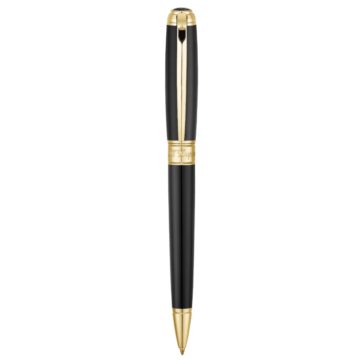 S.T. Dupont Line D Large Ballpoint - Black with Gold Trim