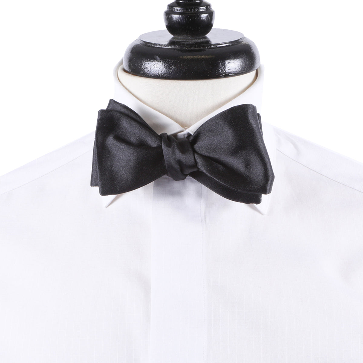 Sovereign Grade Black Satin Bow Tie