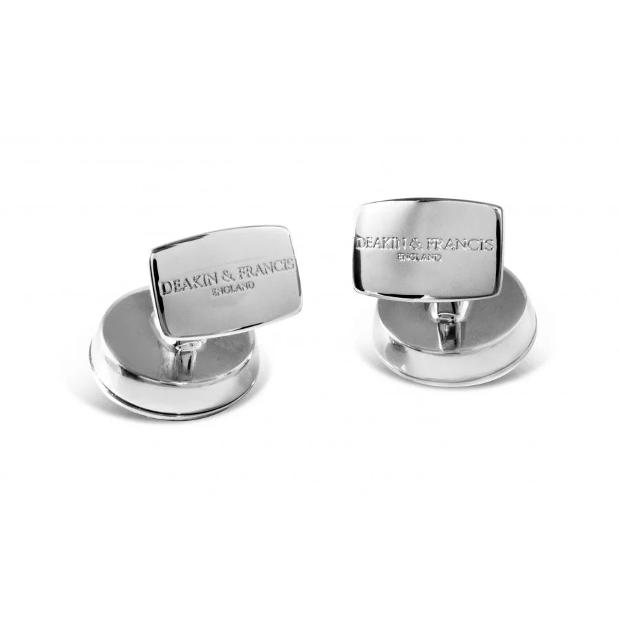 Deakin & Francis Onyx Oval Rhodium Cufflinks