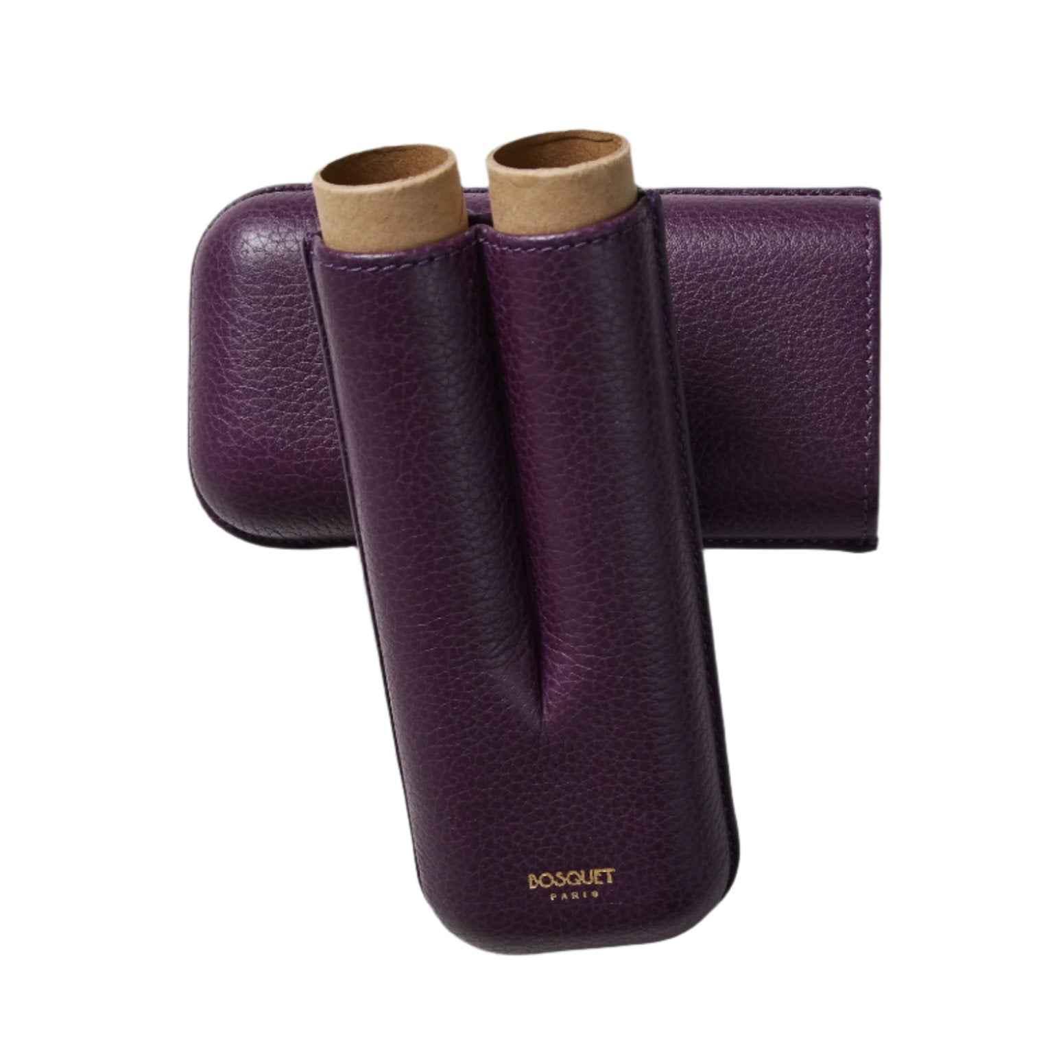 Bosquet Purple Grained Leather Cigar Case (2 cigars