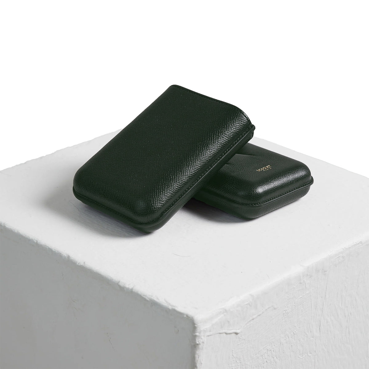 Bosquet Forest Green Grained Leather Cigar Case (3 cigars)