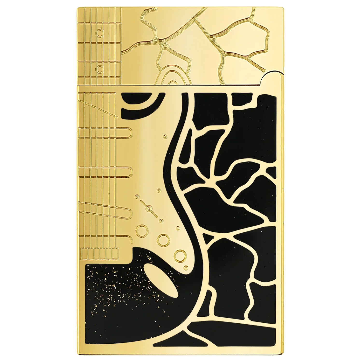 S.T. Dupont Line 2 Fender Black & Gold Lighter | KirbyAllison.com