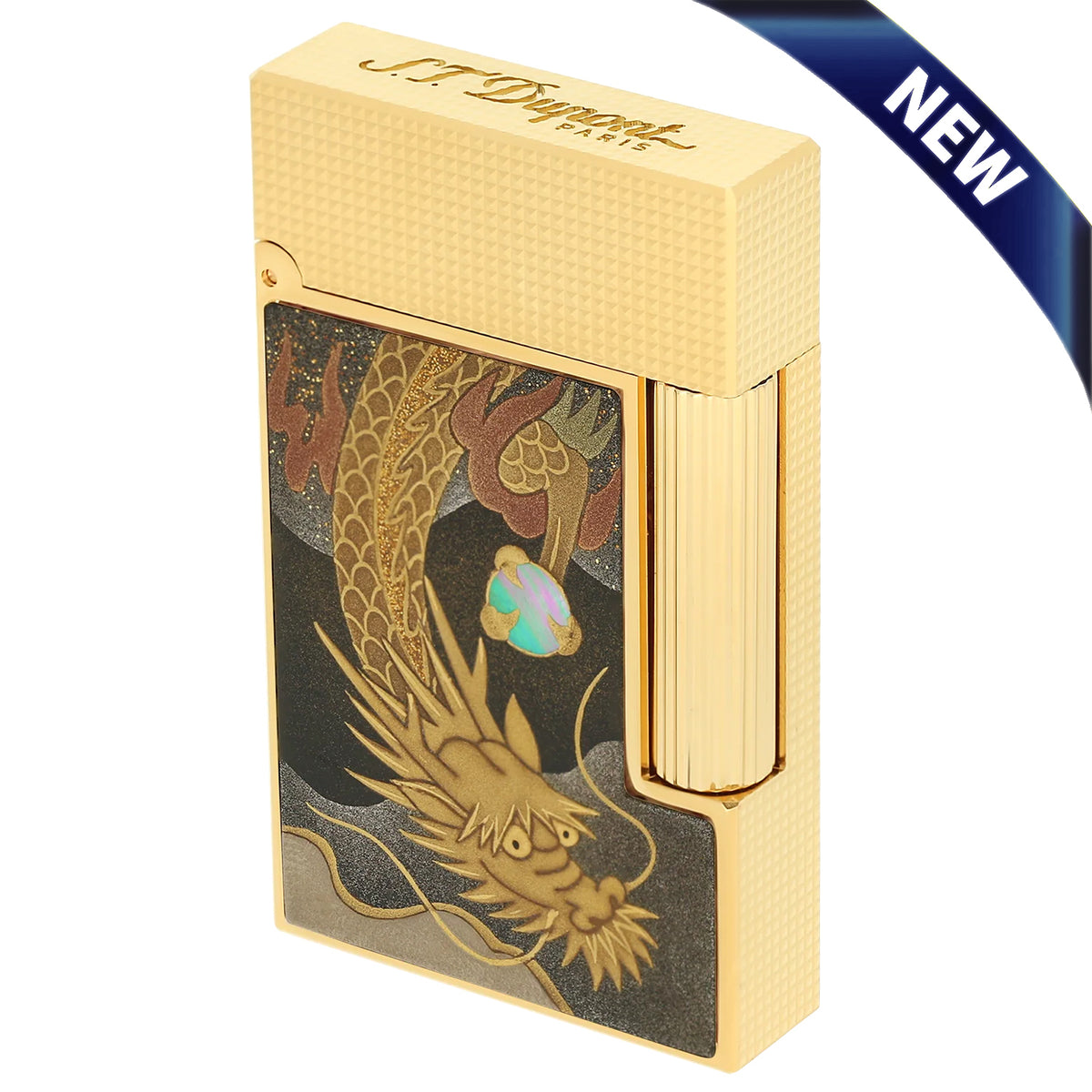S.T. Dupont Line 2 Maki-e Dragon Mother of Pearl Gold Lighter