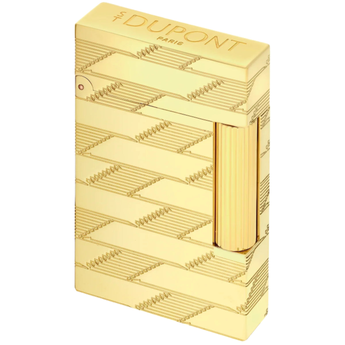 S.T Dupont Line 2 Monogram 1872 Gold Guilloche Lighter