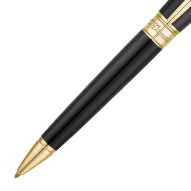 S.T. Dupont 万年筆 ラインD ブラック✕ゴールド S.T. Dupont Line D Large Ballpoint - Black with Gold Trim