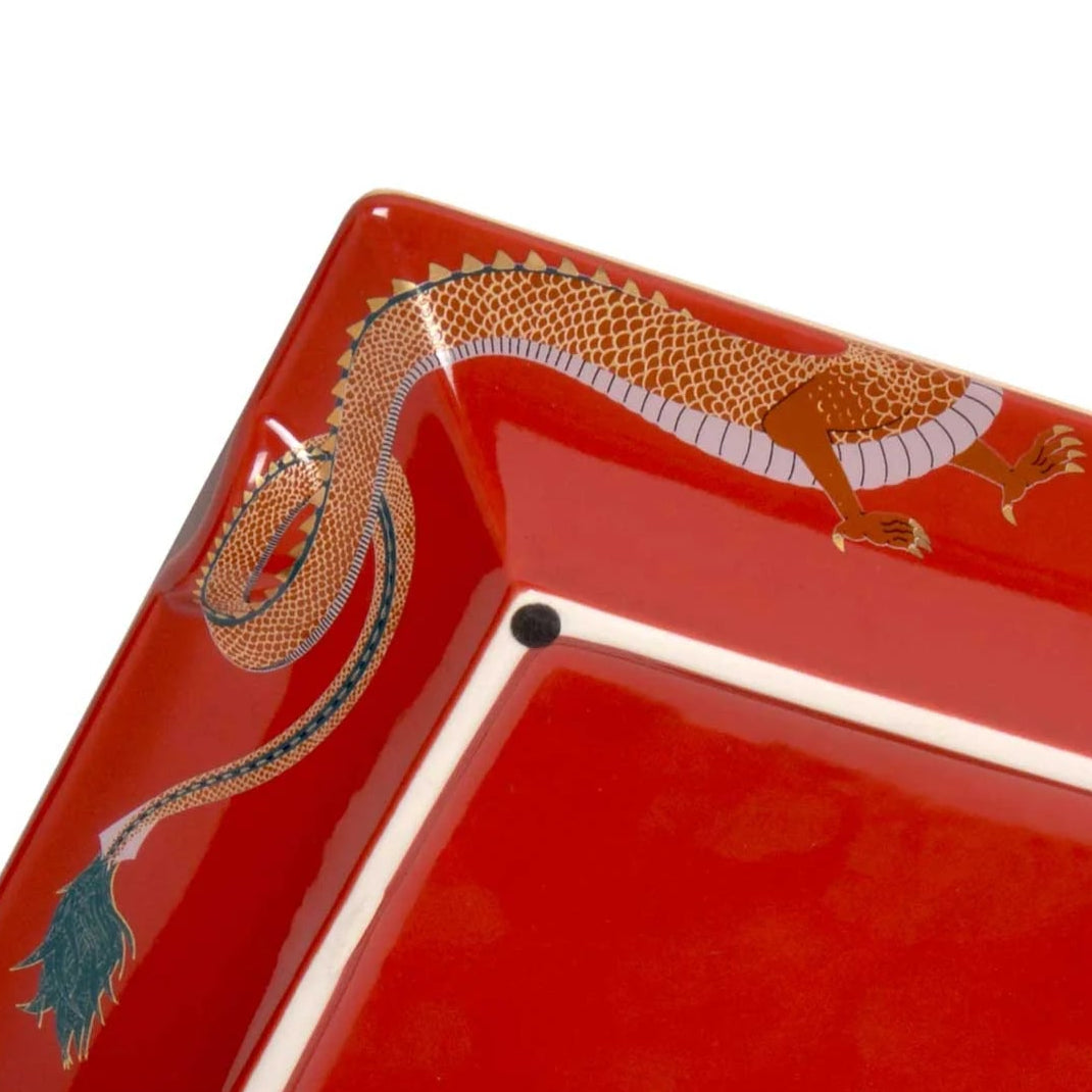 Elie Bleu Dragon Porcelain Ashtray | KirbyAllison.com