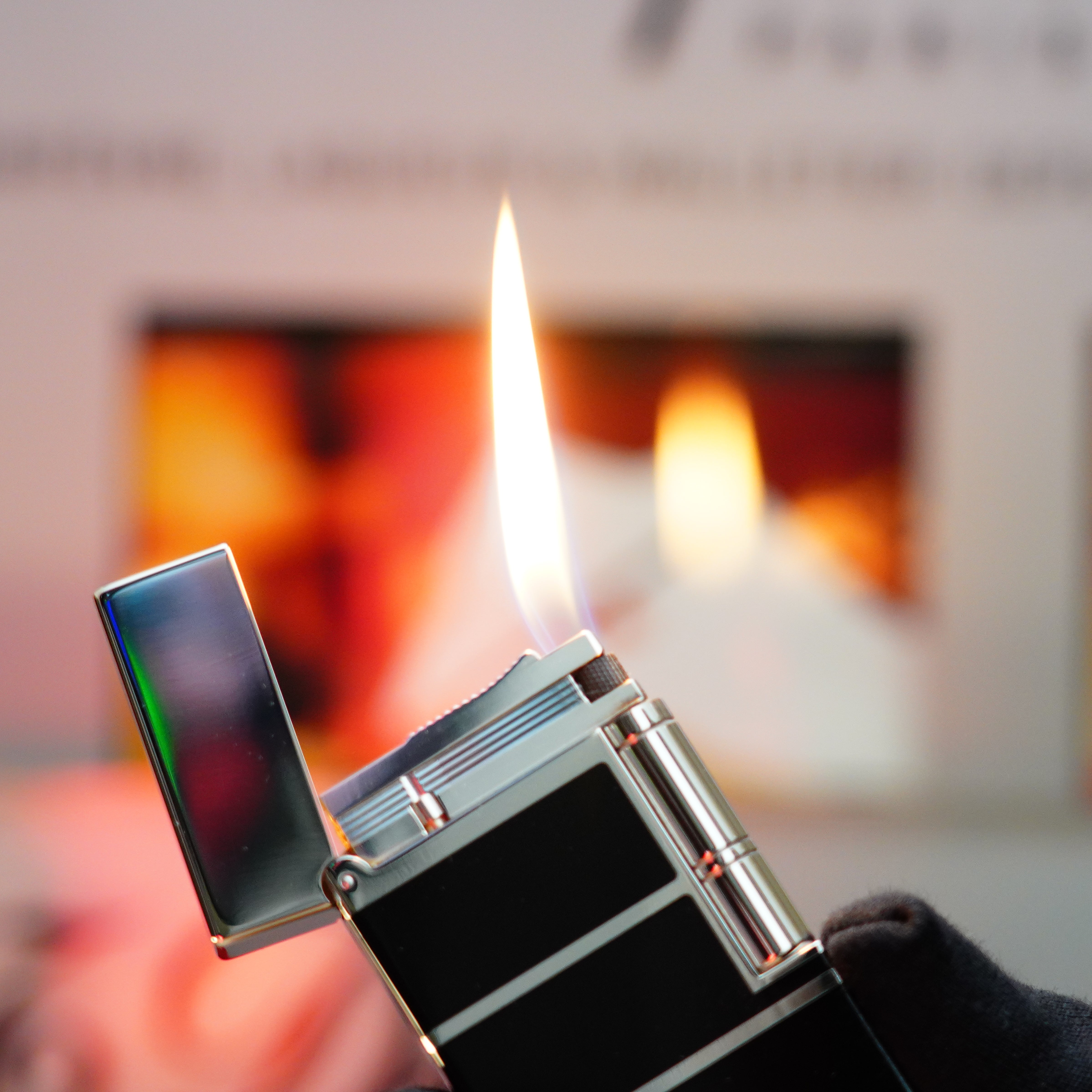 Vintage 1993 St Dupont Noire Heavy Palladium Finish Placage