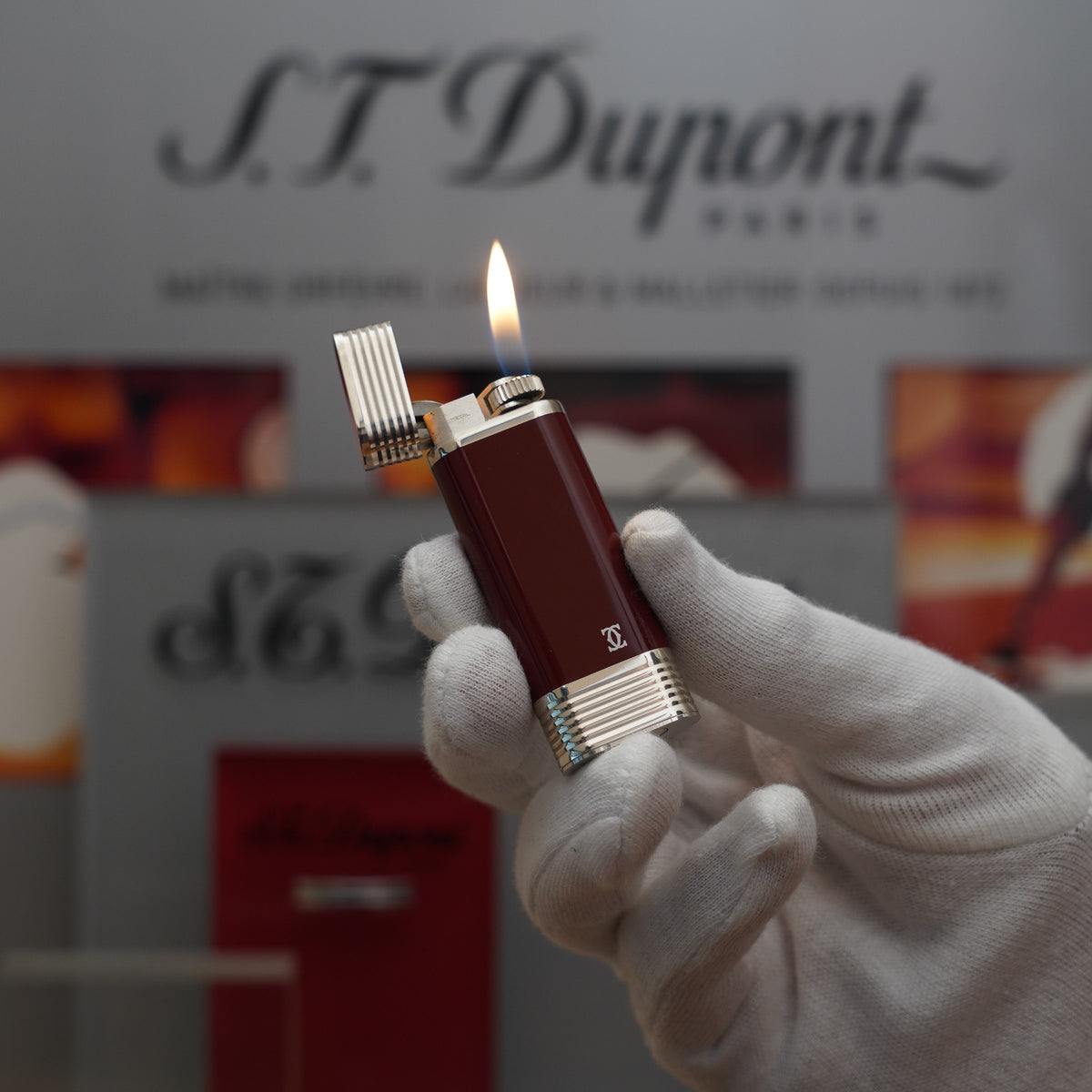 Vintage 1980 Cartier Solid Silver 925 Lighter Argent Massif Corail Rouge