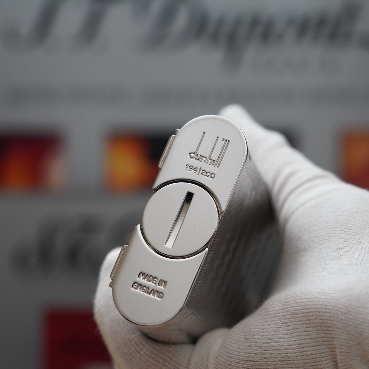 Vintage 1990 Dunhill Limited to Only 200 Giant Charleston Silver Plated Table Lighter with Dunhill Watch