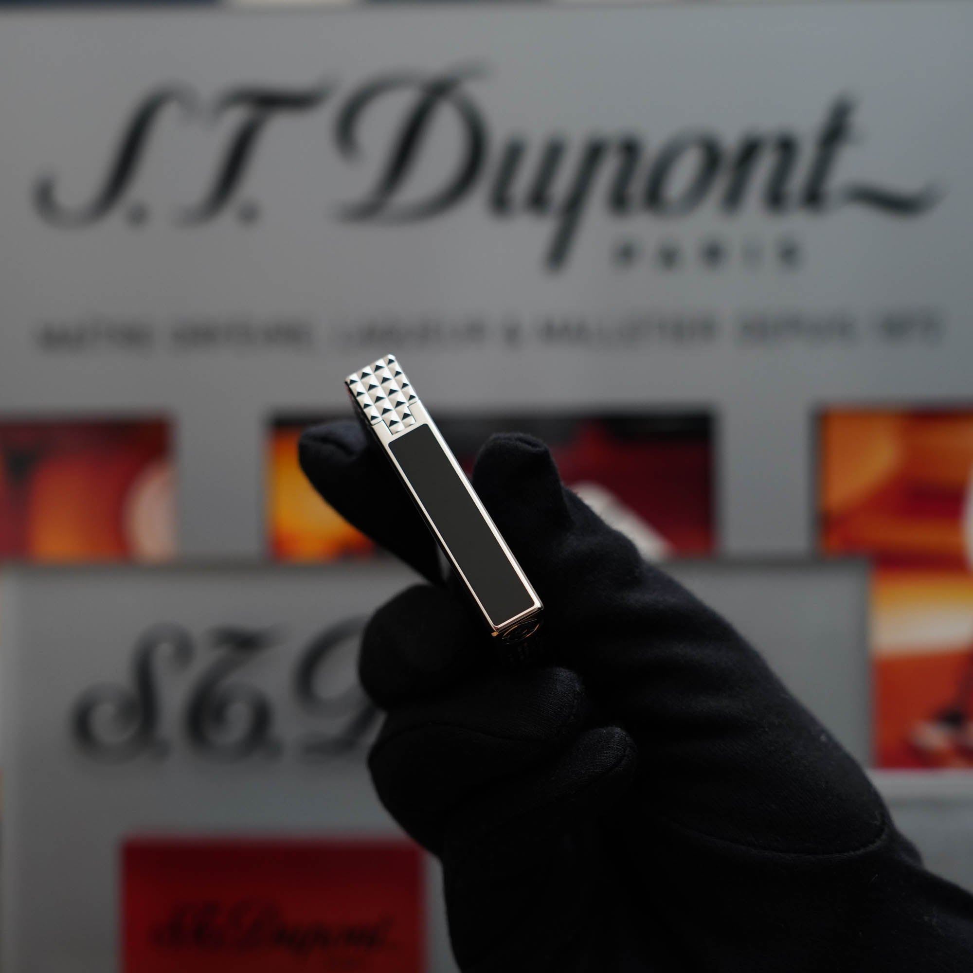 Vintage 1990 S.T. Dupont Montparnasse Palladium Finish Black