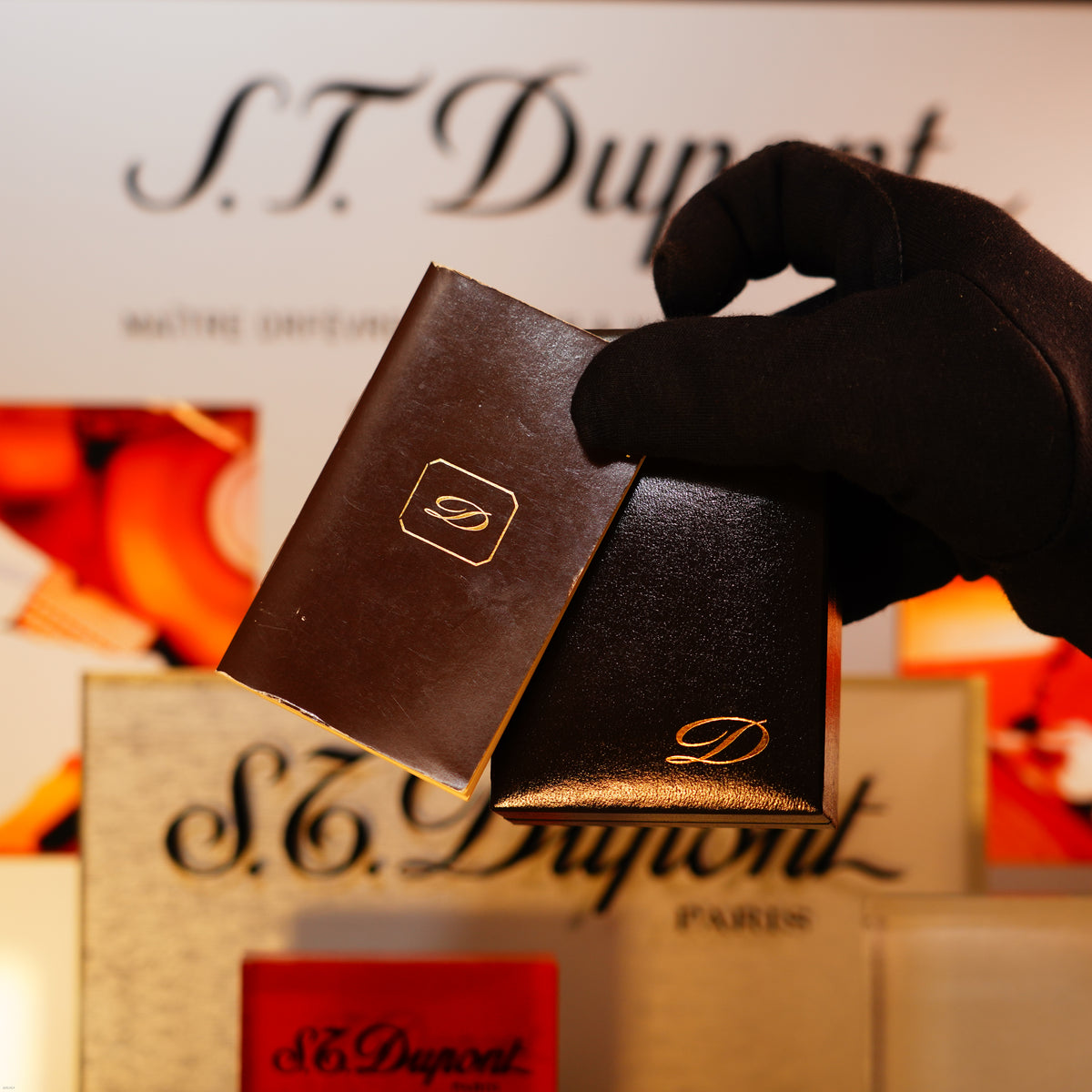 Vintage 1970 S.T. Dupont Ligne 2 Large “Picasso” Lighter – 24K Rose‑Gold Finish over Natural Lacquer, Rare Full Set, Good Used Condition