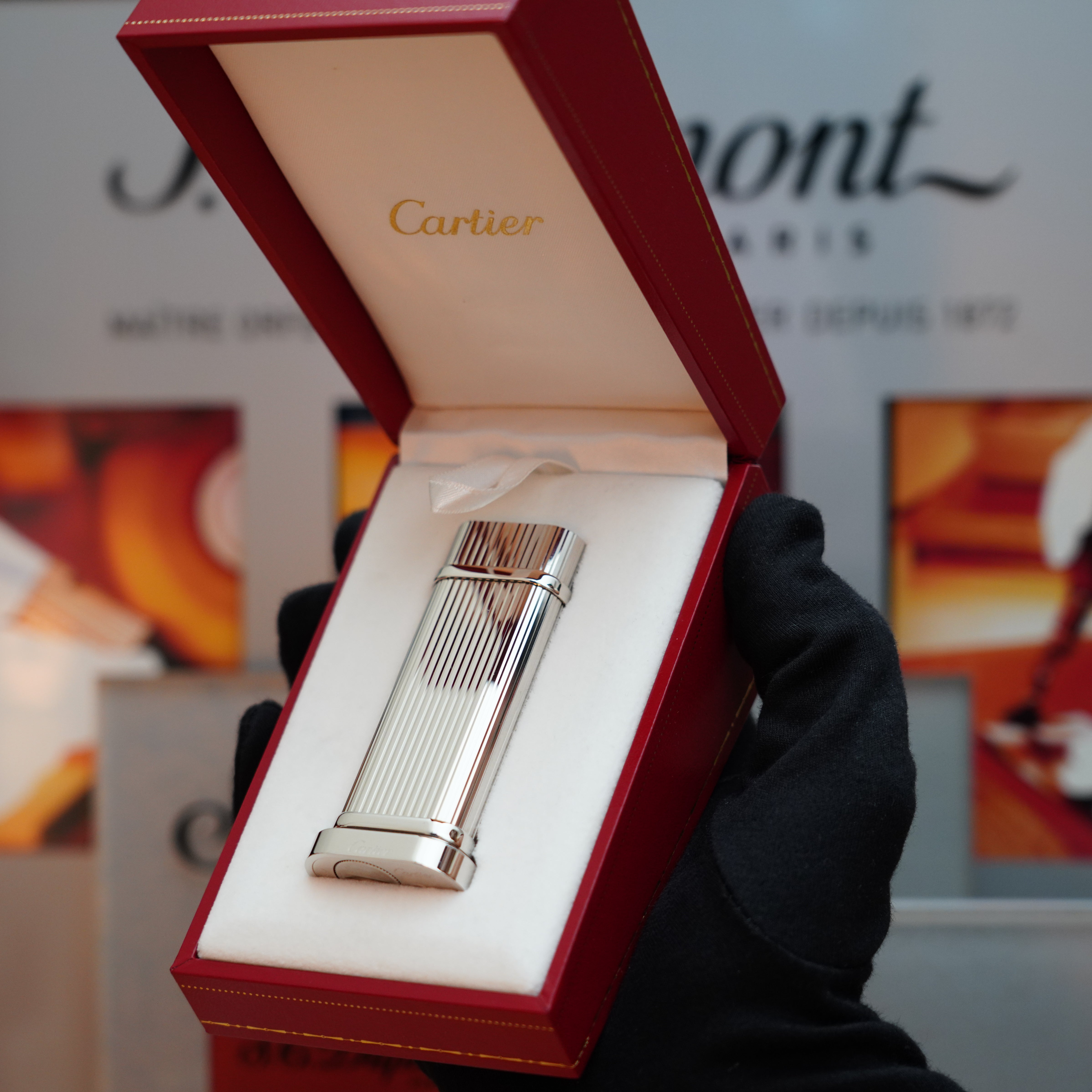 Vintage 1990 Cartier Pasha Vertical Line Heavy Palladium Finish