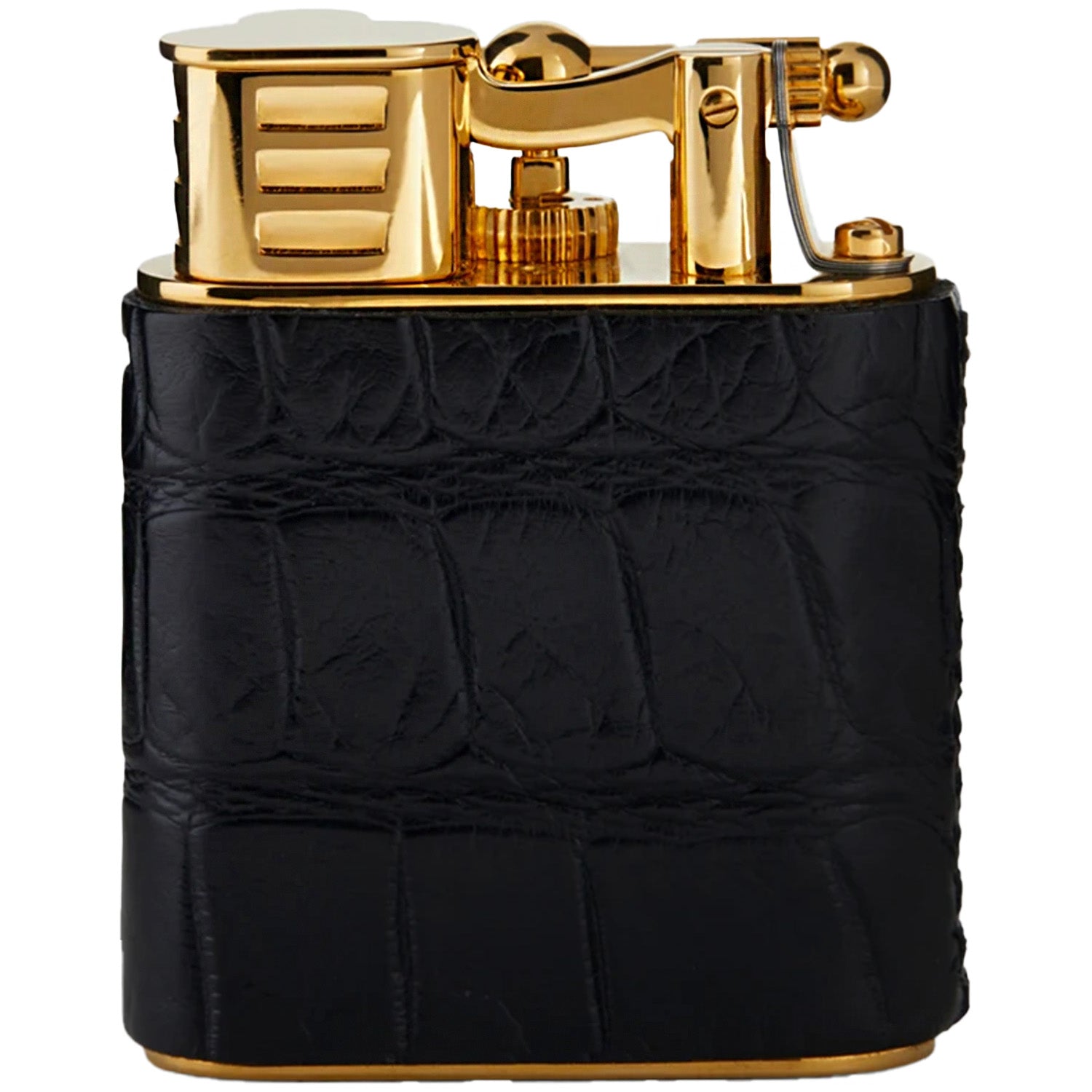 Dunhill Black Alligator Gold Finish Turbo Lighter | KirbyAllison.com