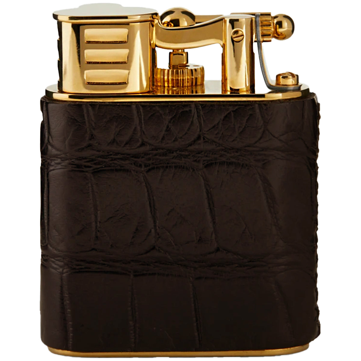 Dunhill Brown Alligator Gold Finish Turbo Lighter
