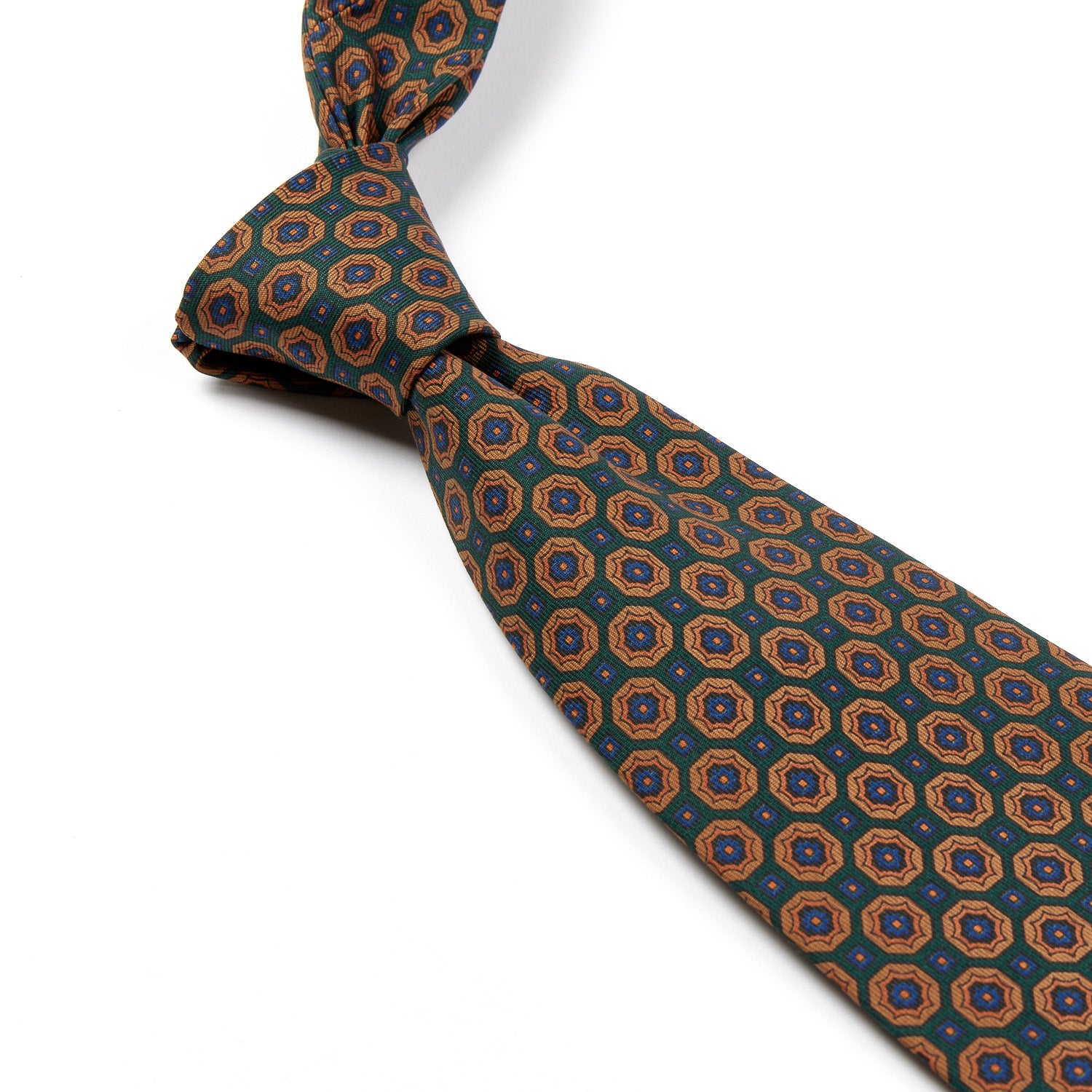 Sovereign Grade Green/Tan Floral Medallion Ancient Madder Tie