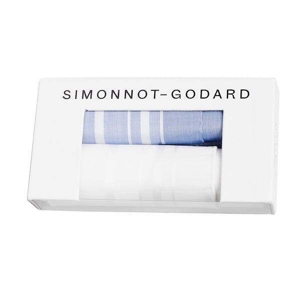 Simonnot Godard Sonate Pocket Square 2 Pack (Box Set)