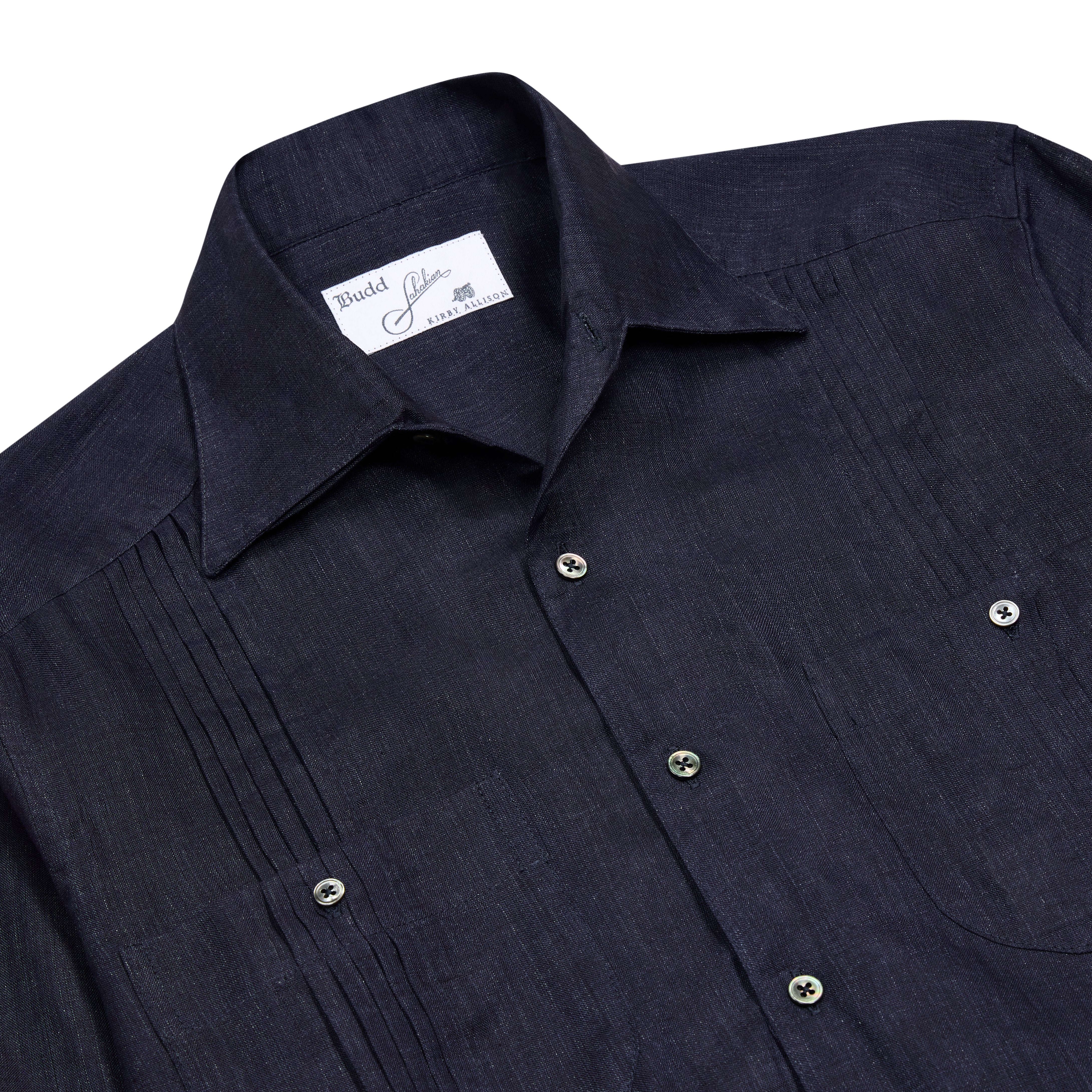 Budd Signature Navy Guayabera Shirt | KirbyAllison.com