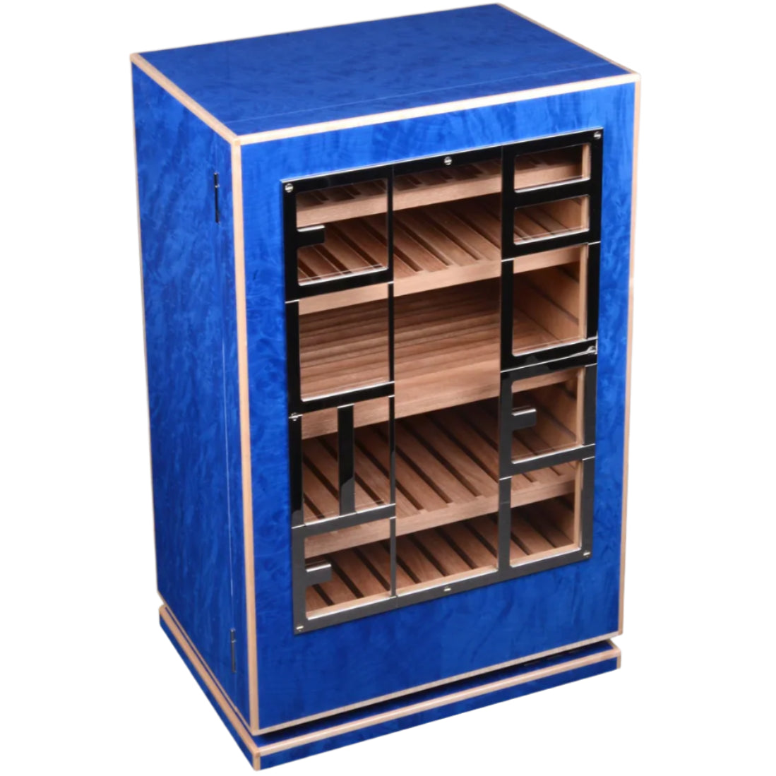 Elie Bleu Blue Madrona Burl Classic Humidor Cabinet (150 Cigars)