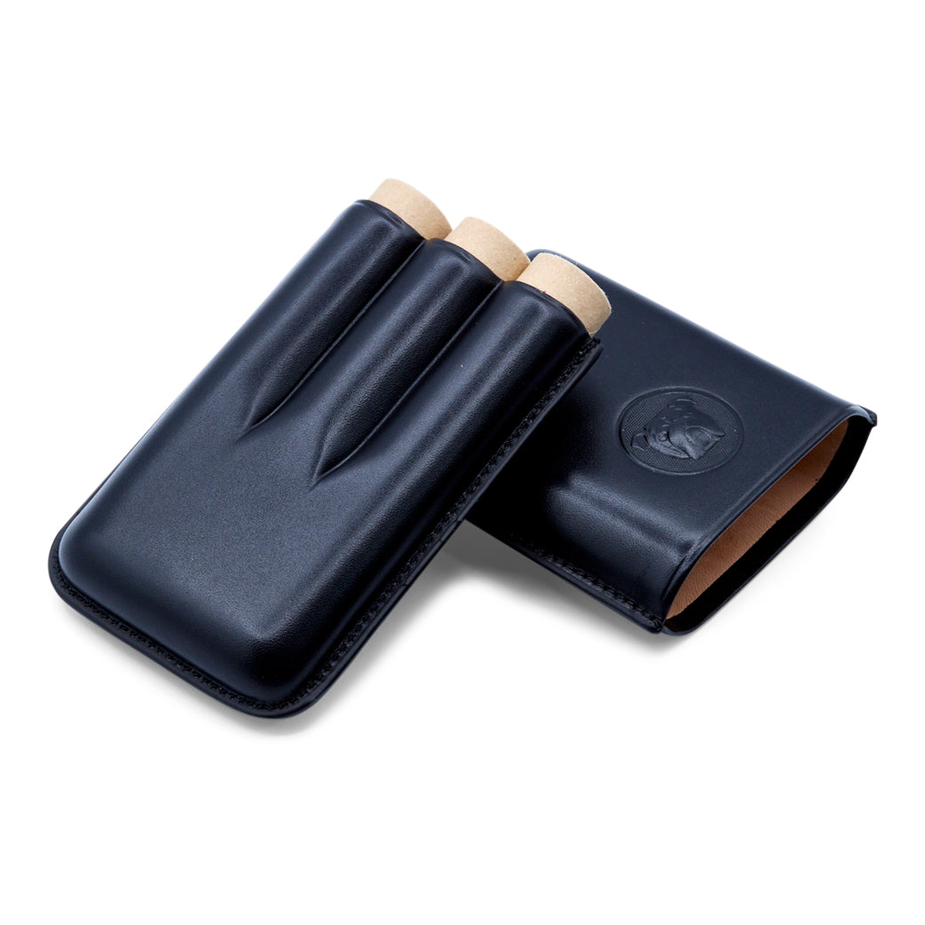 Dunhill Bulldog Robusto Black Cigar Case (3 cigars)