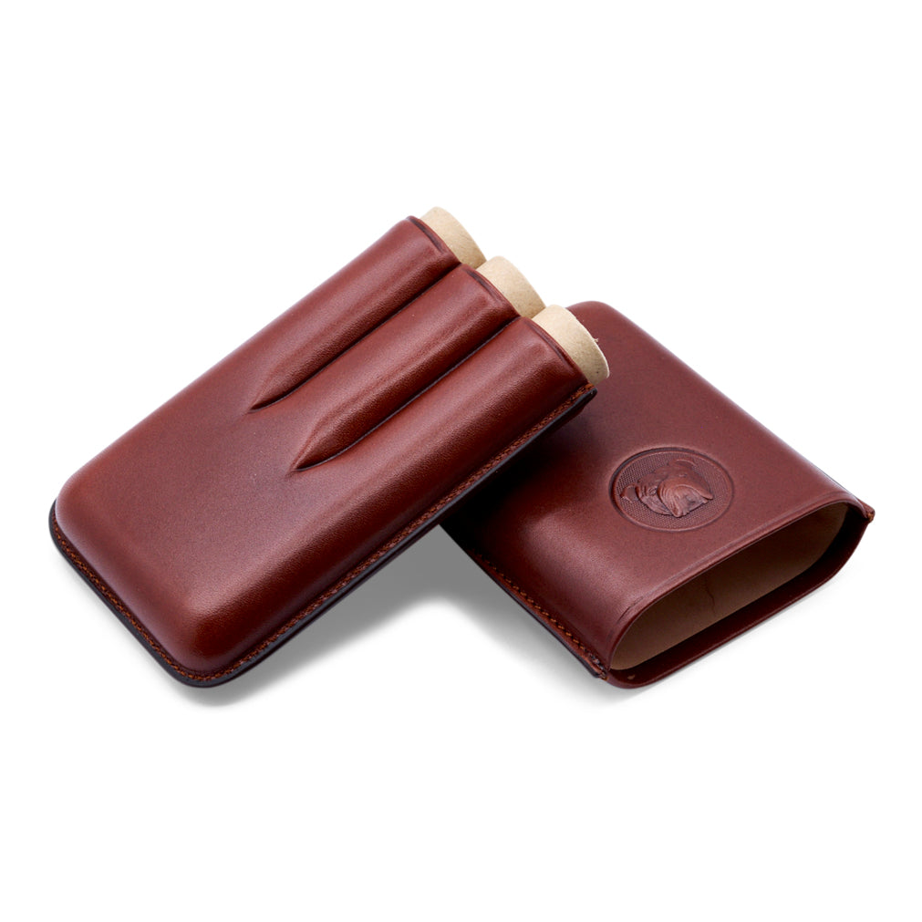 Dunhill Bulldog Robusto Brown Cigar Case (3 cigars)