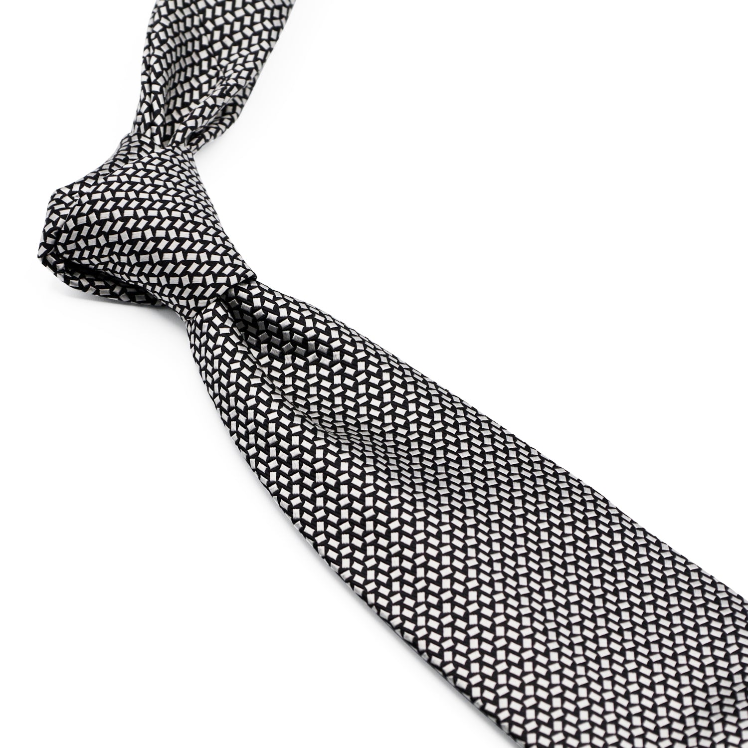 Sovereign Grade Black & Silver Repeating Rectangle Bodiam Archive Tie