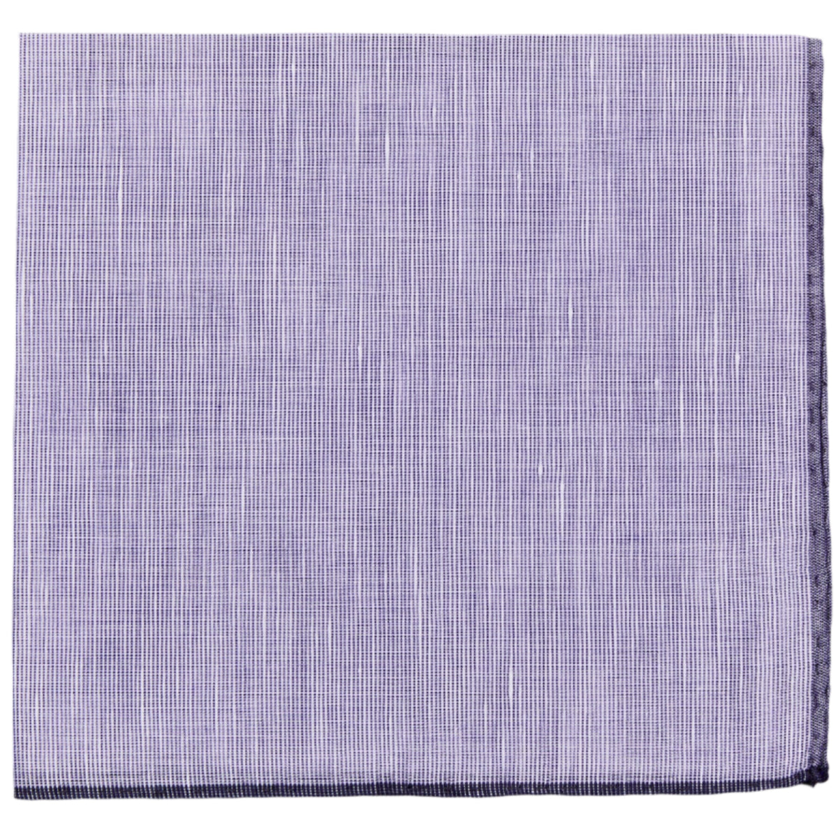 Simonnot Godard Cotton/Linen Purple Pocket Square with Grey Border