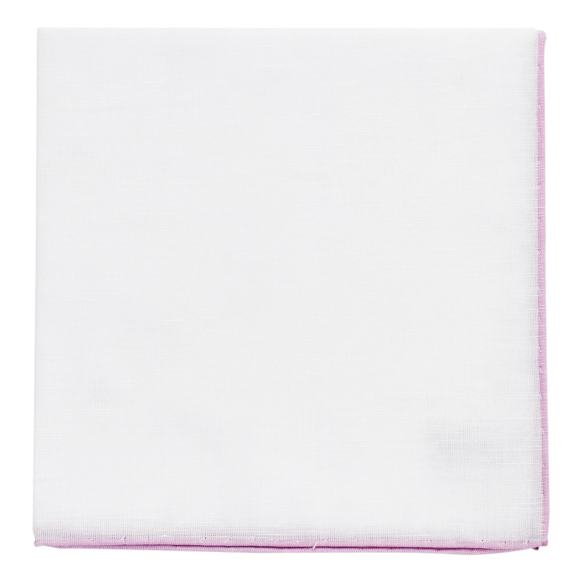 Simonnot Godard White Cotton/Linen with Lavender Border Pocket Square