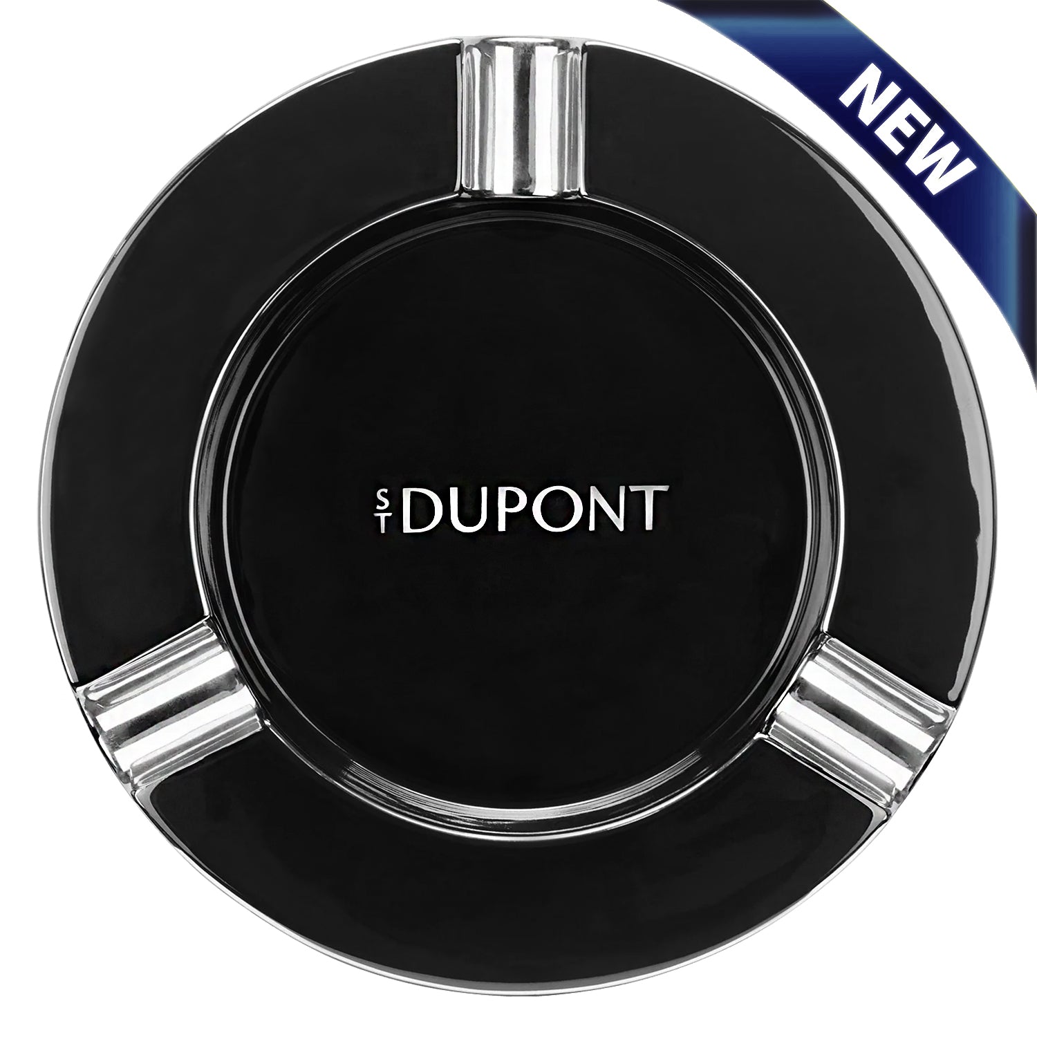 S.T. Dupont XL Black & Gunmetal Porcelain Cigar Ashtray