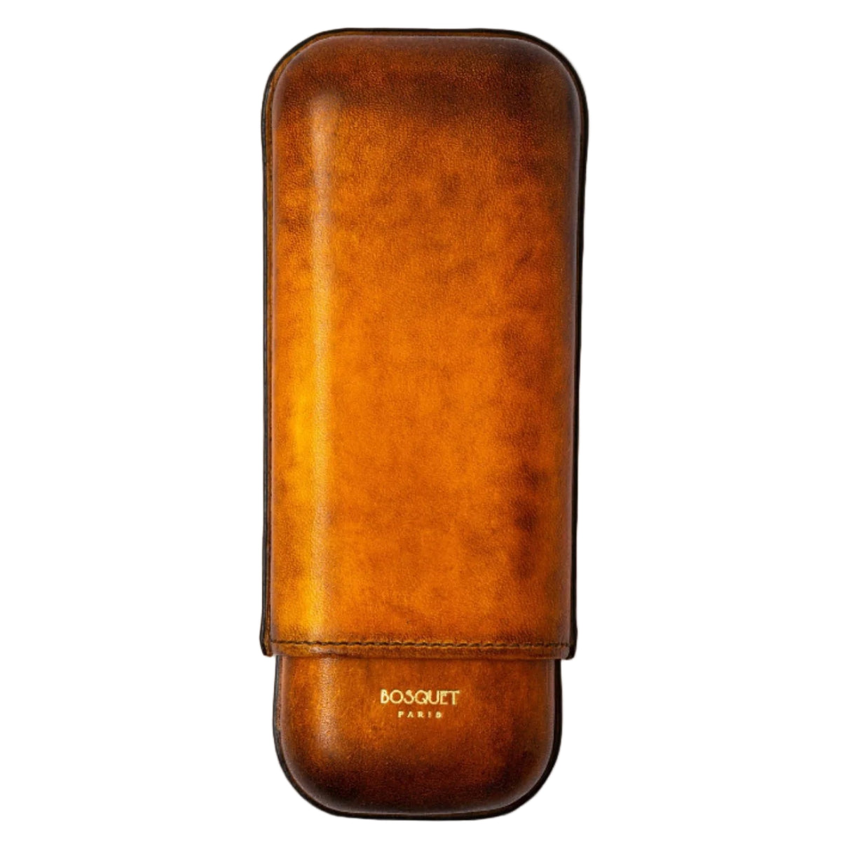Bosquet Savane Patina Smooth Leather Cigar Case (2 Cigars)