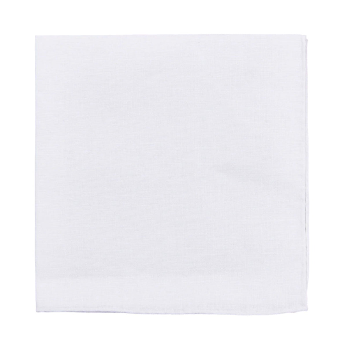 A Simonnot Godard 100% Linen Plain White Pocket Square on a gray background.