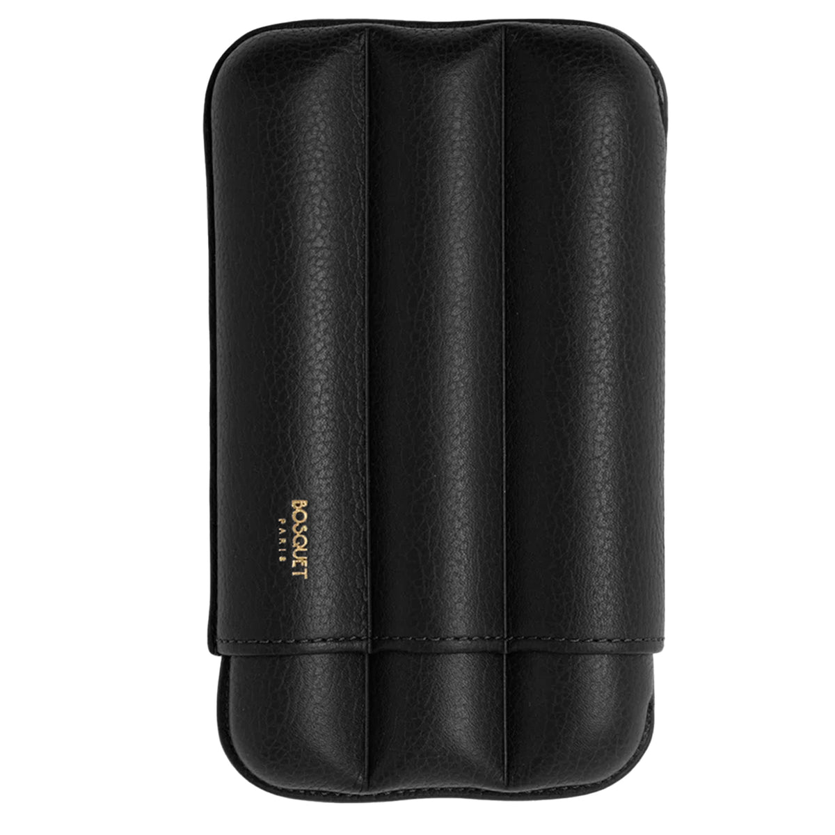 Bosquet Black Grained Leather Cylindrical Cigar Case (3 Cigars)
