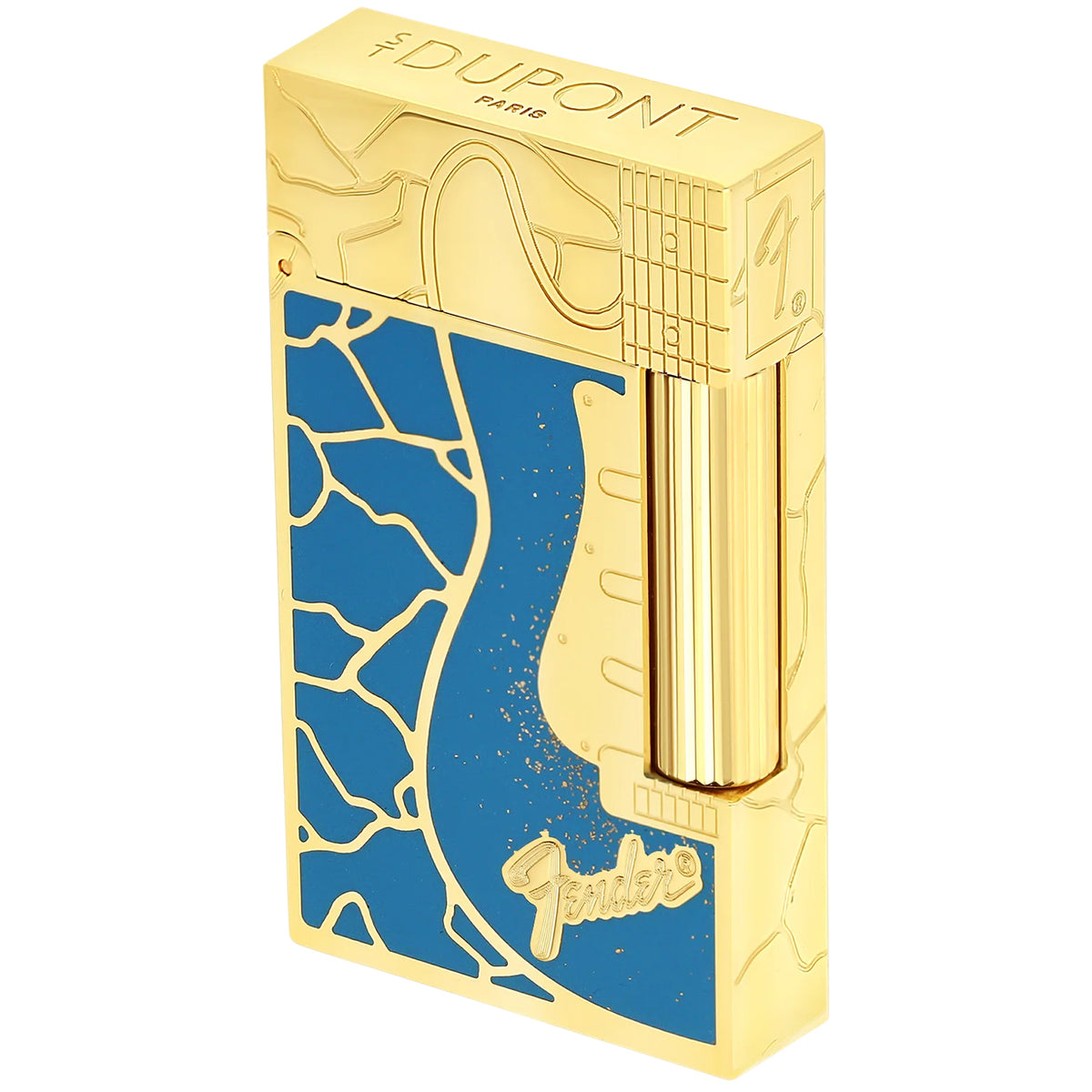 S.T. Dupont Line 2 Fender Blue & Gold Lighter