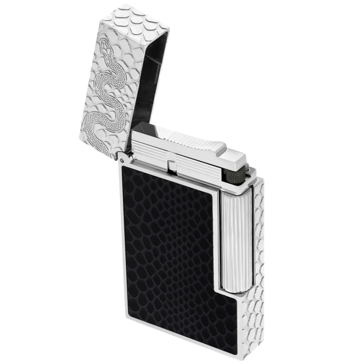 S.T. Dupont Line 2 Snake Black and Palladium Guilloche Lighter