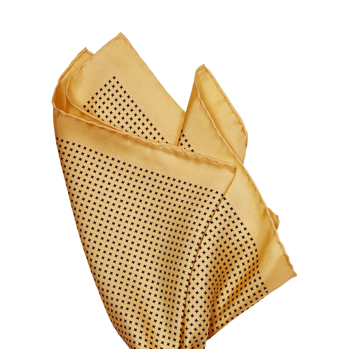 Sovereign Grade 100% Silk Gold Repeating Star Pocket Square