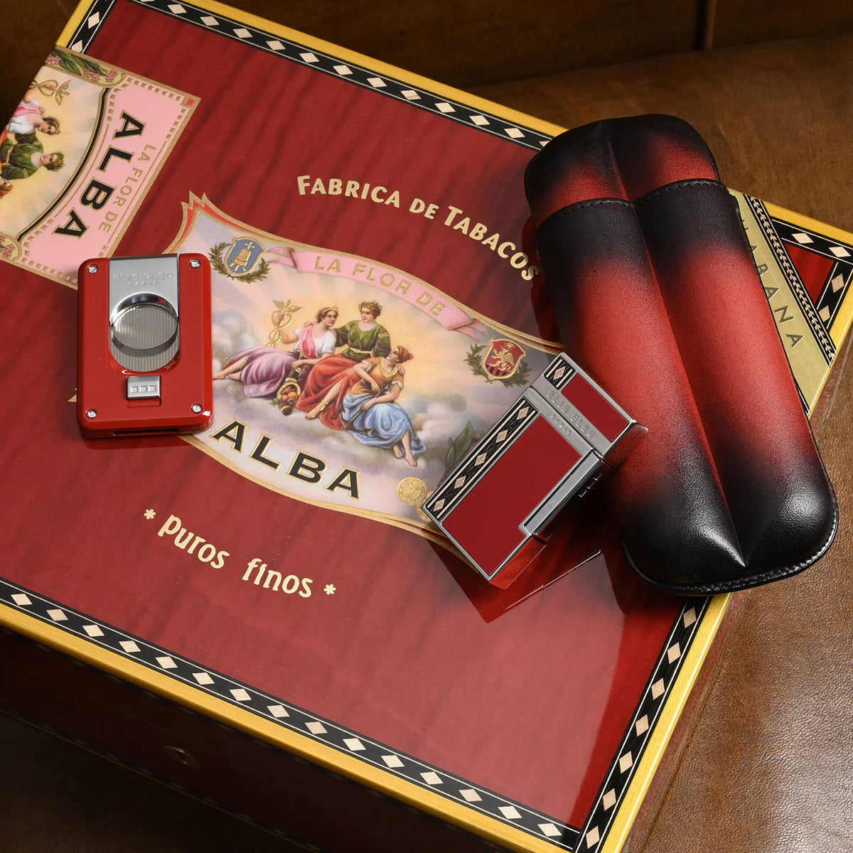 Elie Bleu Red Sycamore Alba Humidor (110 Cigars) | KirbyAllison.com