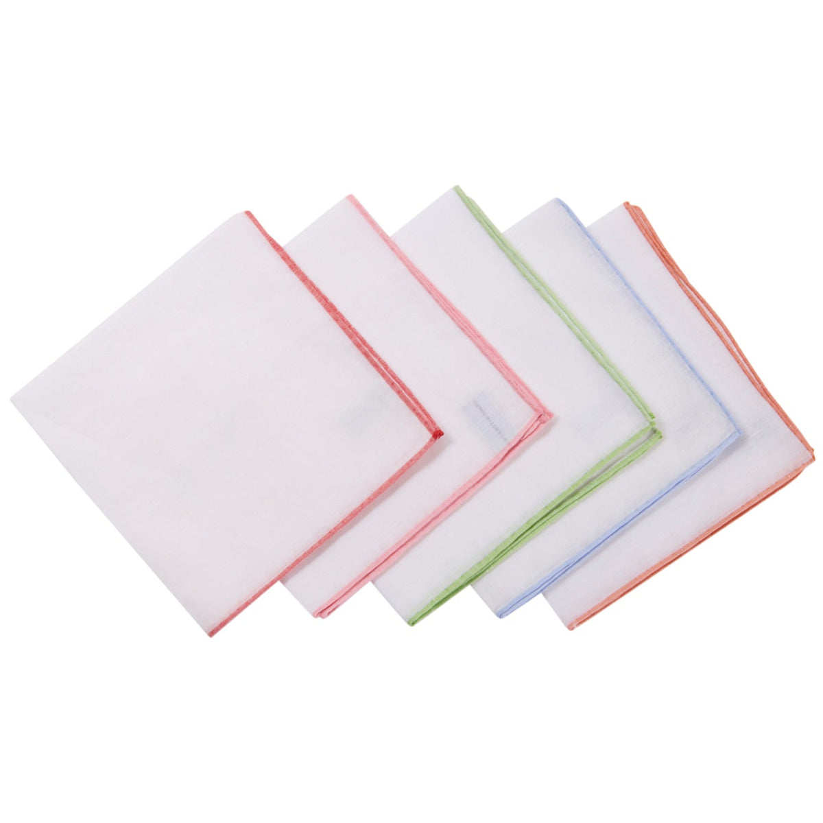 Simonnot Godard White with Color Border Cotton/Linen Pocket Square