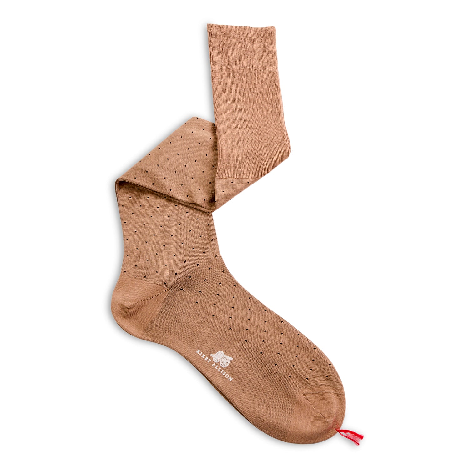 Bresciani Small Dot OTC Cotton Dress Socks 11.5 / Tan