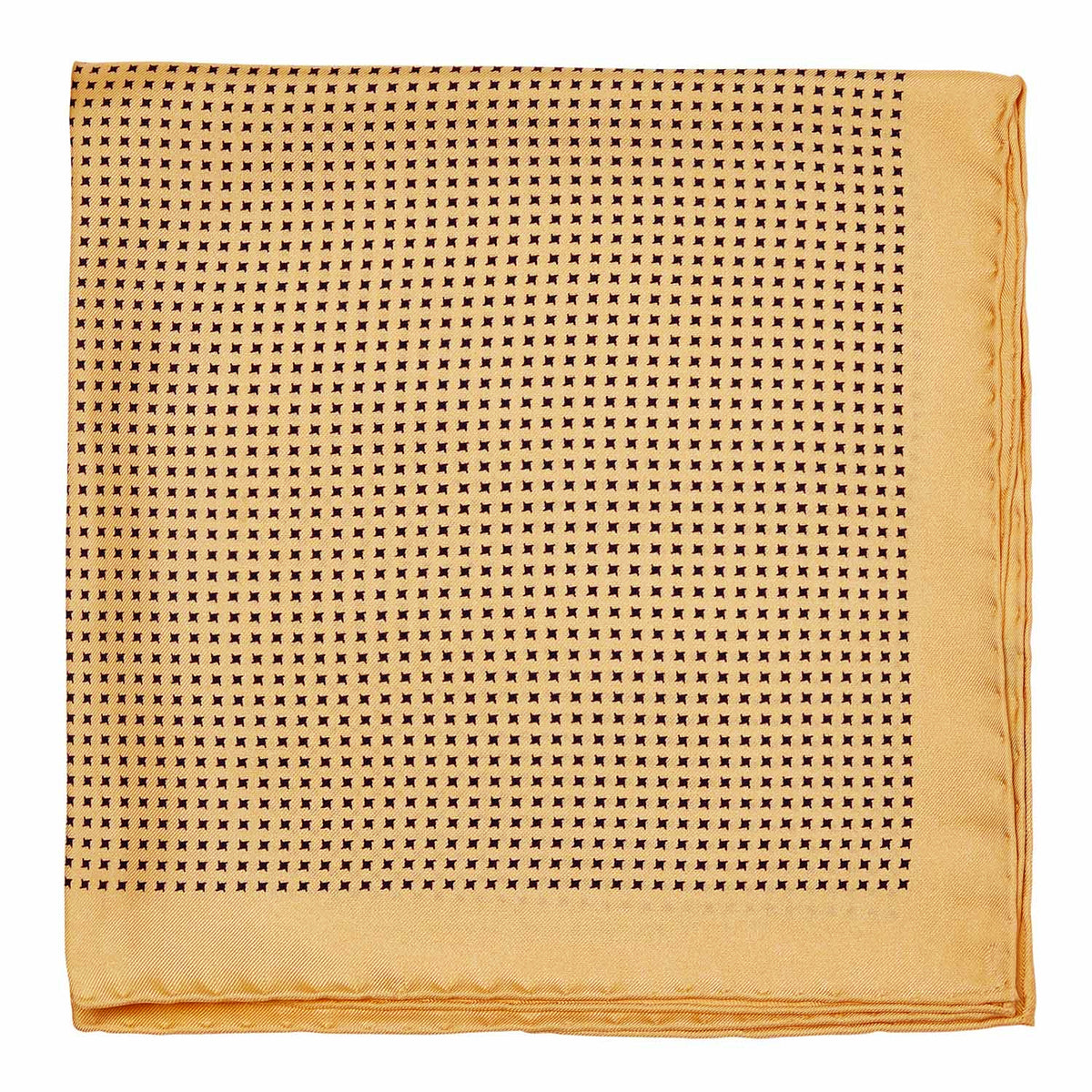 Sovereign Grade 100% Silk Gold Repeating Star Pocket Square