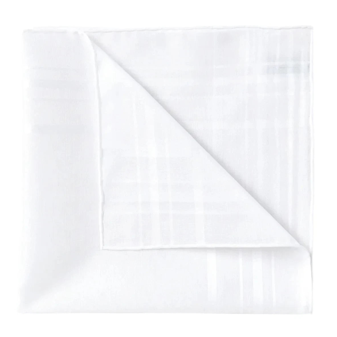 Simonnot Godard White Sonate Cotton Pocket Square