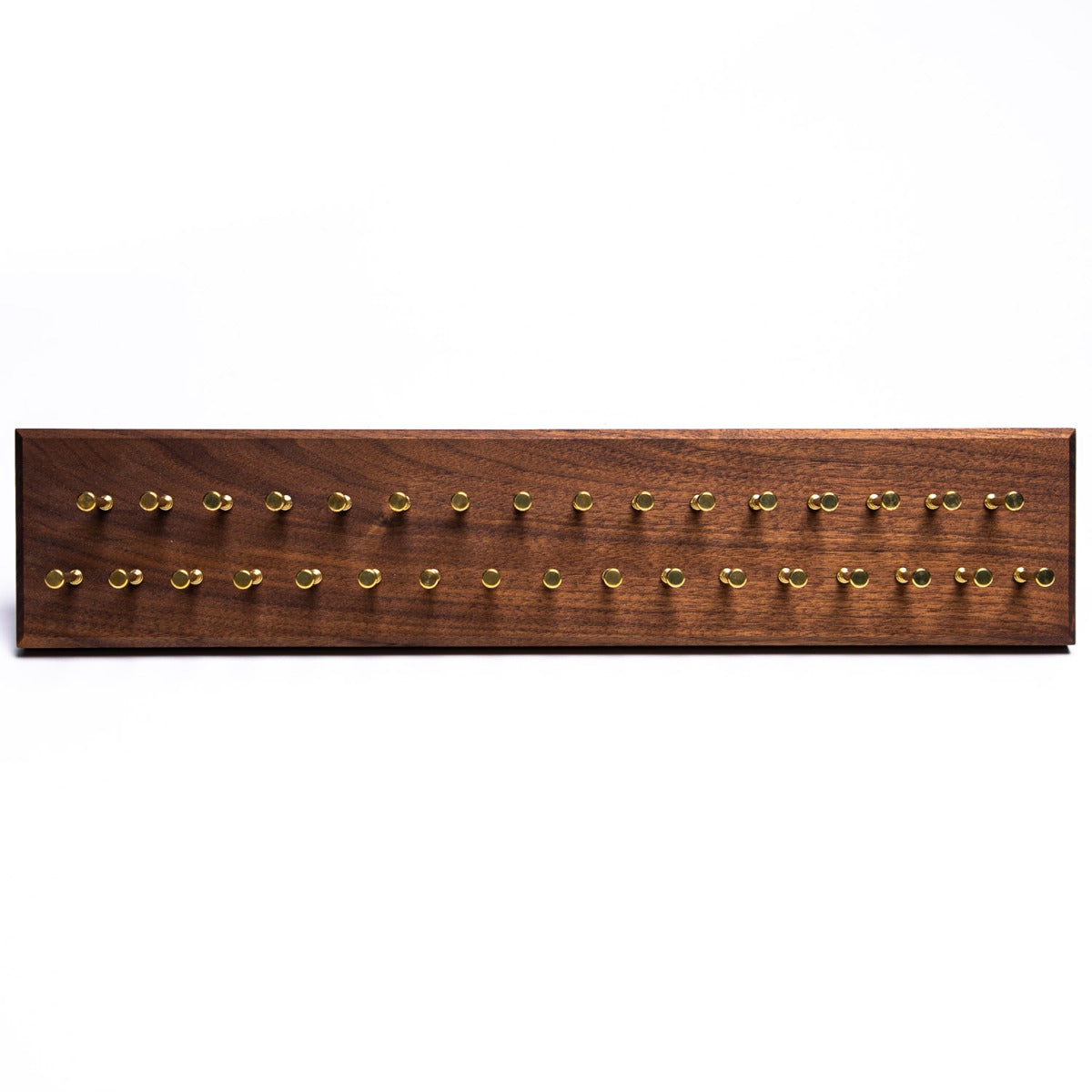 A Hanger Project Medium Tie Rack - Walnut/Brass Pegs from KirbyAllison.com for a Texas hanger project.