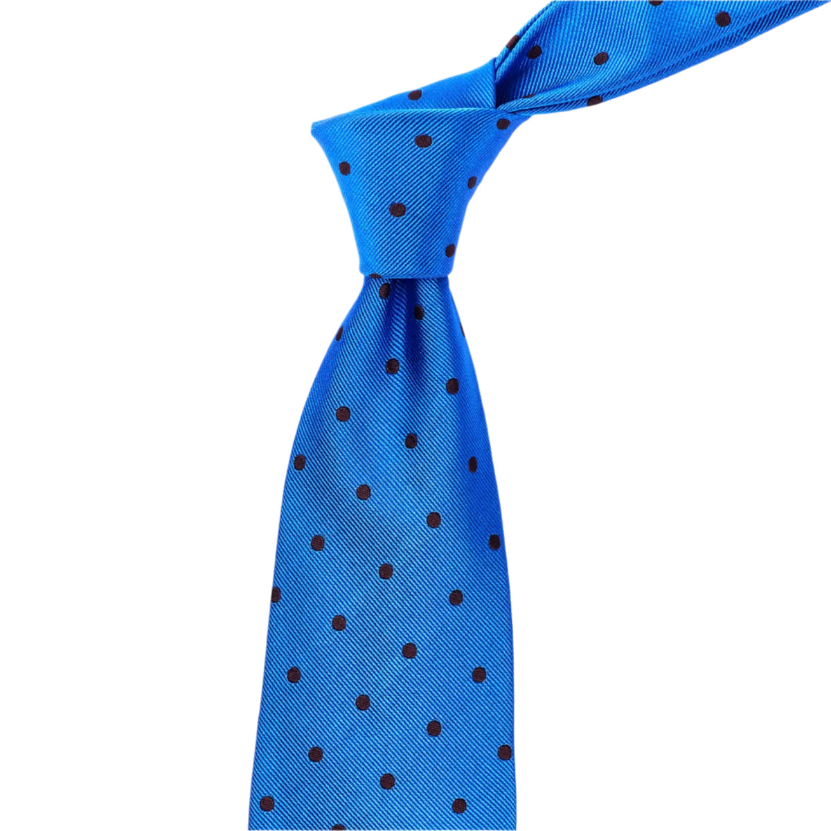 Sovereign Grade Woven Royal Blue Brown Wide Dot Tie - 150 cm